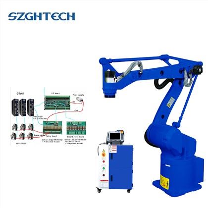 No. of controlled axes:6+6 axes, 6 basic axes +6 external axes.

Interface:Multiple encoder signal interfaces, dedicated interface for robot terminal, Ethernet interface, serial communication.

Safety module:The emergency and robot anomaly signals are linked to ensure rapid stop of the robot.