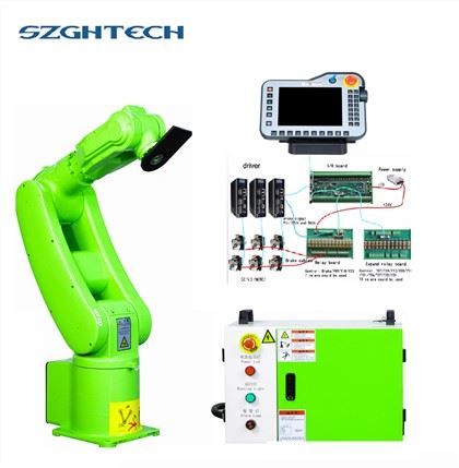 Hanging line tracking and painting SZGH-P2400-B-6 is the earliest painting robot launched by the company. With a payload of 6 kg and a reach of 2400 mm, it is generally integrated with various non-standard turntables or hanging
equipment to form work stations.