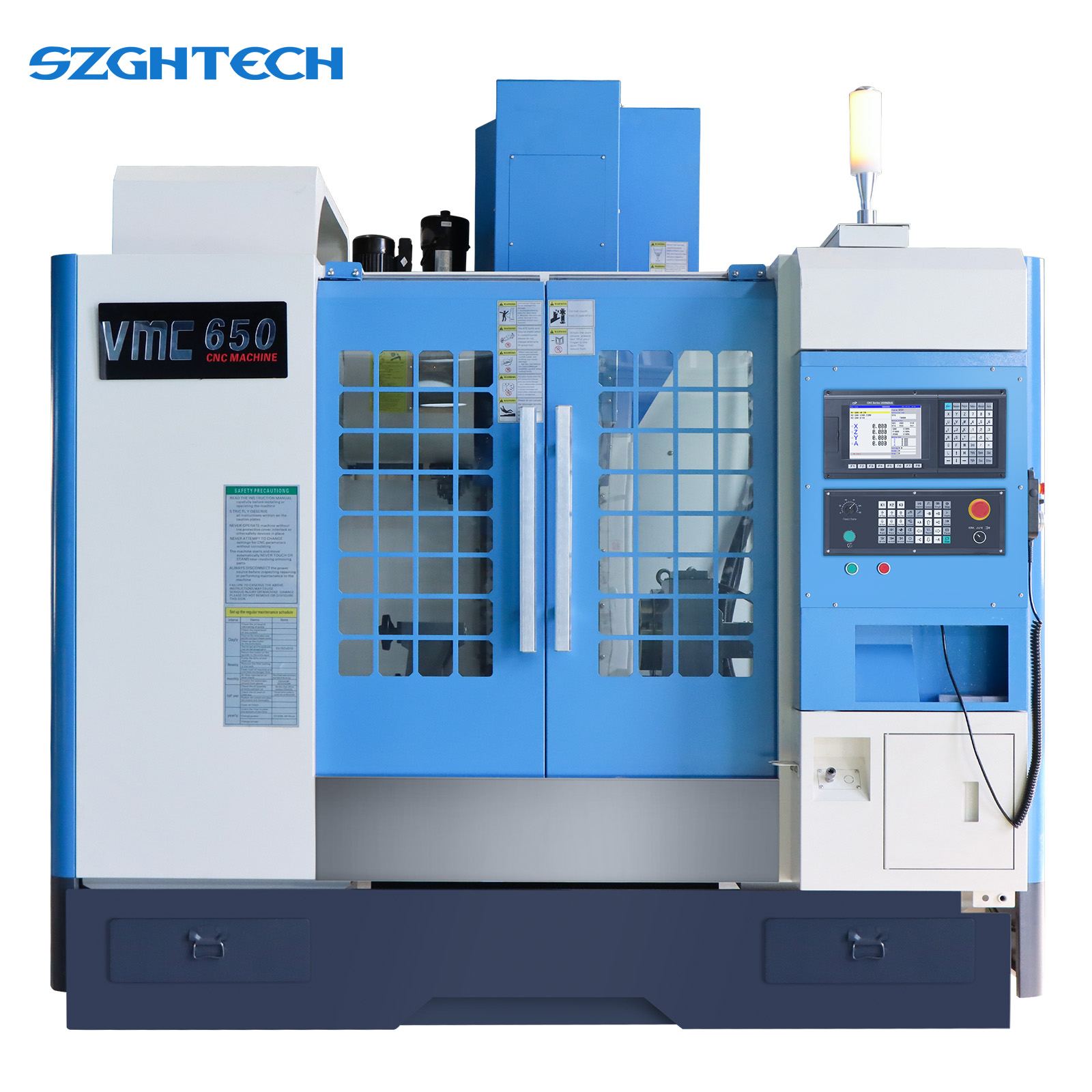 VMC650 Milling Machine Core Positioning and Basic Parameters
The SZGH precision five-axis vertical CNC milling machine is a core device designed specifically for precision metal processing. It focuses on the integrated multi-step machining needs of small and medium-sized workpieces. With its high stability, high precision, and flexible adaptability, it is widely used in automotive parts, precision molds, aerospace components, medical devices, and other fields.